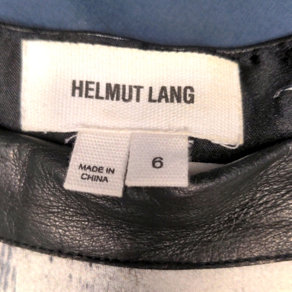 Helmut Lang Asymmetric Grey, White and Yellow Printed Skirt - Picture 8 of 10